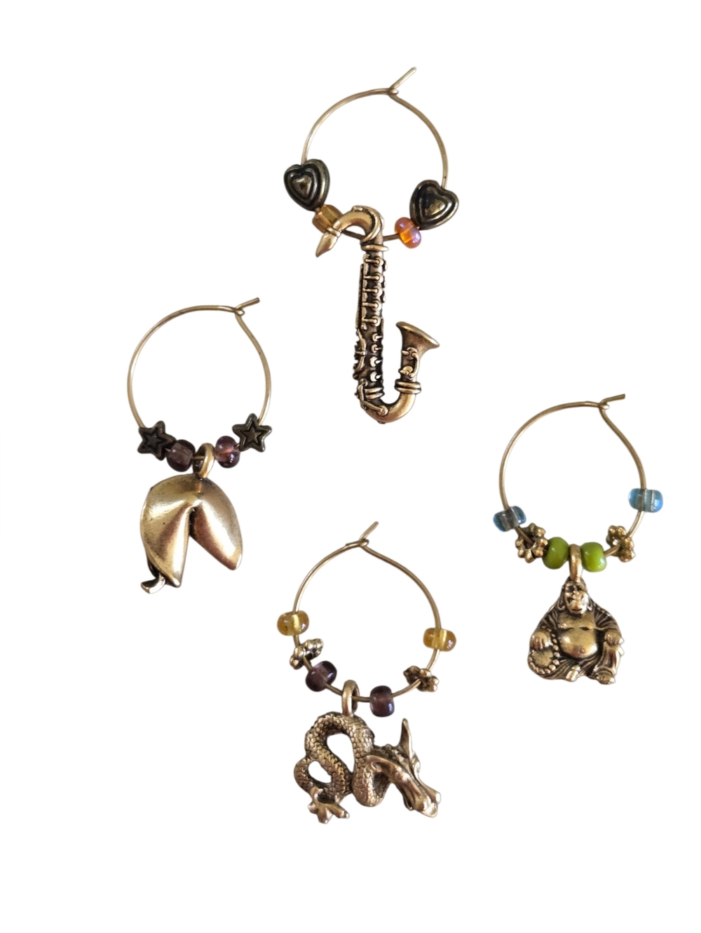Set 4 Wineglass Charms